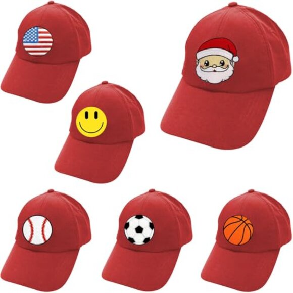 Unstructured Baseball Cap with Velcro Patches Customizable Holiday Trucker Hat - Picture 2 of 8